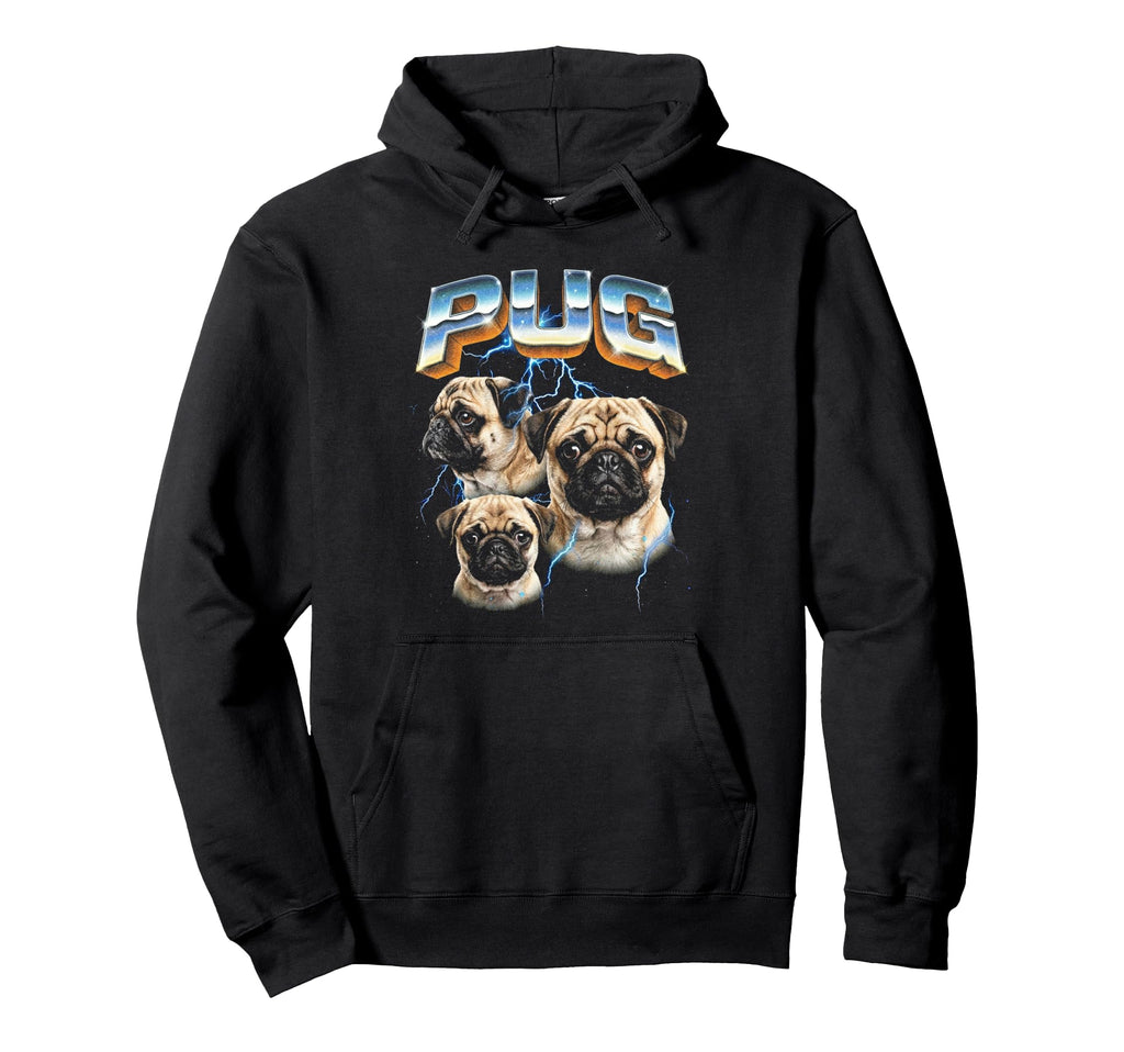 Pug 80S Dog Lover Funny 90S Hoodie - Unique Graphic Unisex - T-Shirt, Sweatshirt, Hoodie