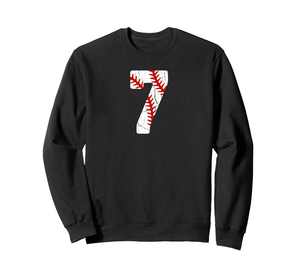 Baseball Player Jersey Number 7 7 Sweatshirt - Novelty Apparel for Adults - T-Shirt, Sweatshirt, Hoodie