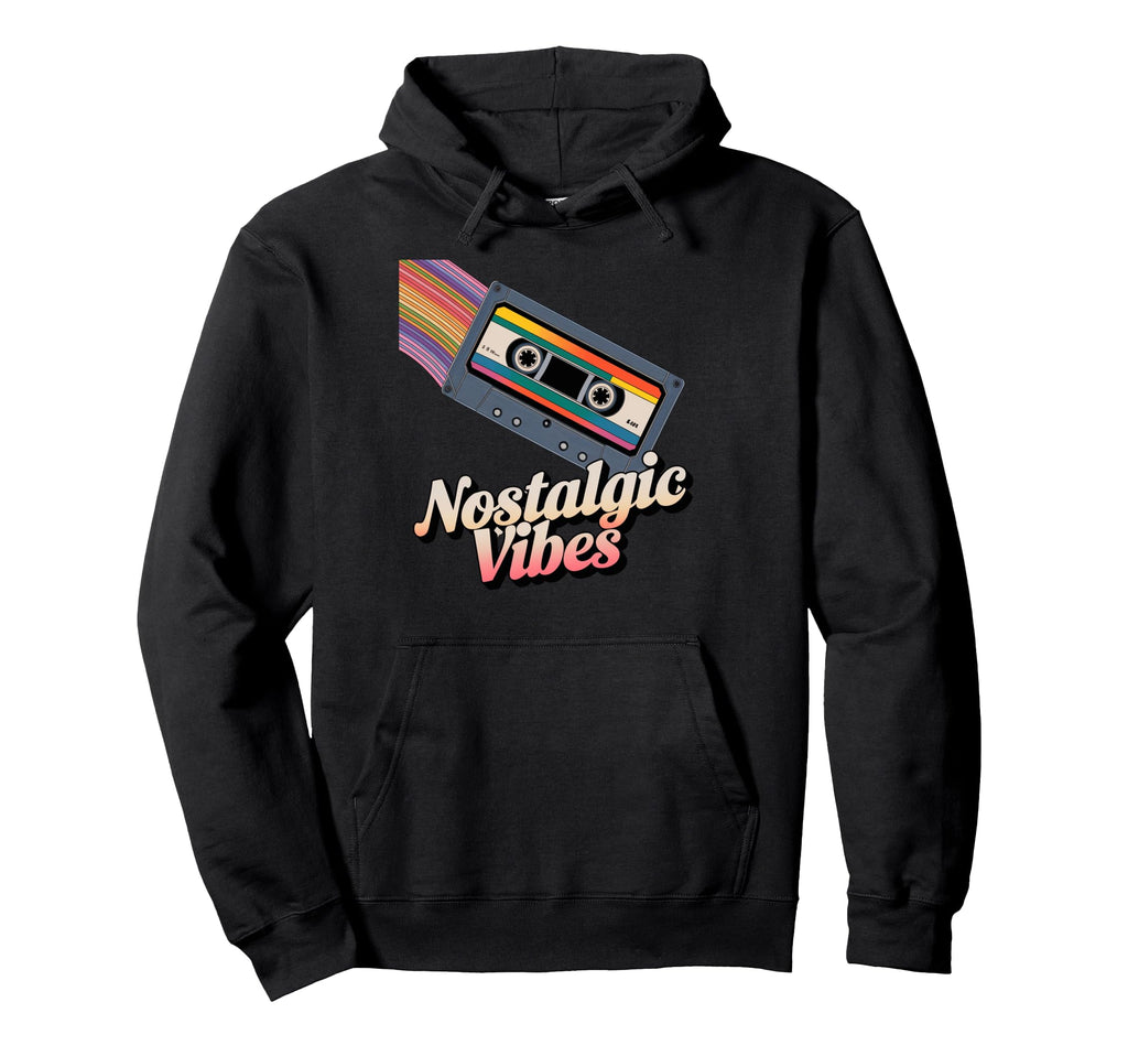 Nostalgic Vibes Cassette Tape Hoodie - Trendy Graphic Men Women - T-Shirt, Sweatshirt, Hoodie