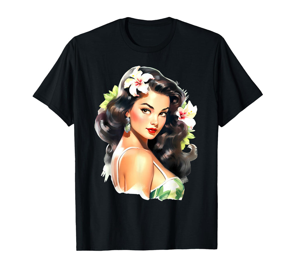 Pretty Hawaiian Pin Up T-Shirt - Casual Everyday Wear for Adults - T-Shirt, Sweatshirt, Hoodie