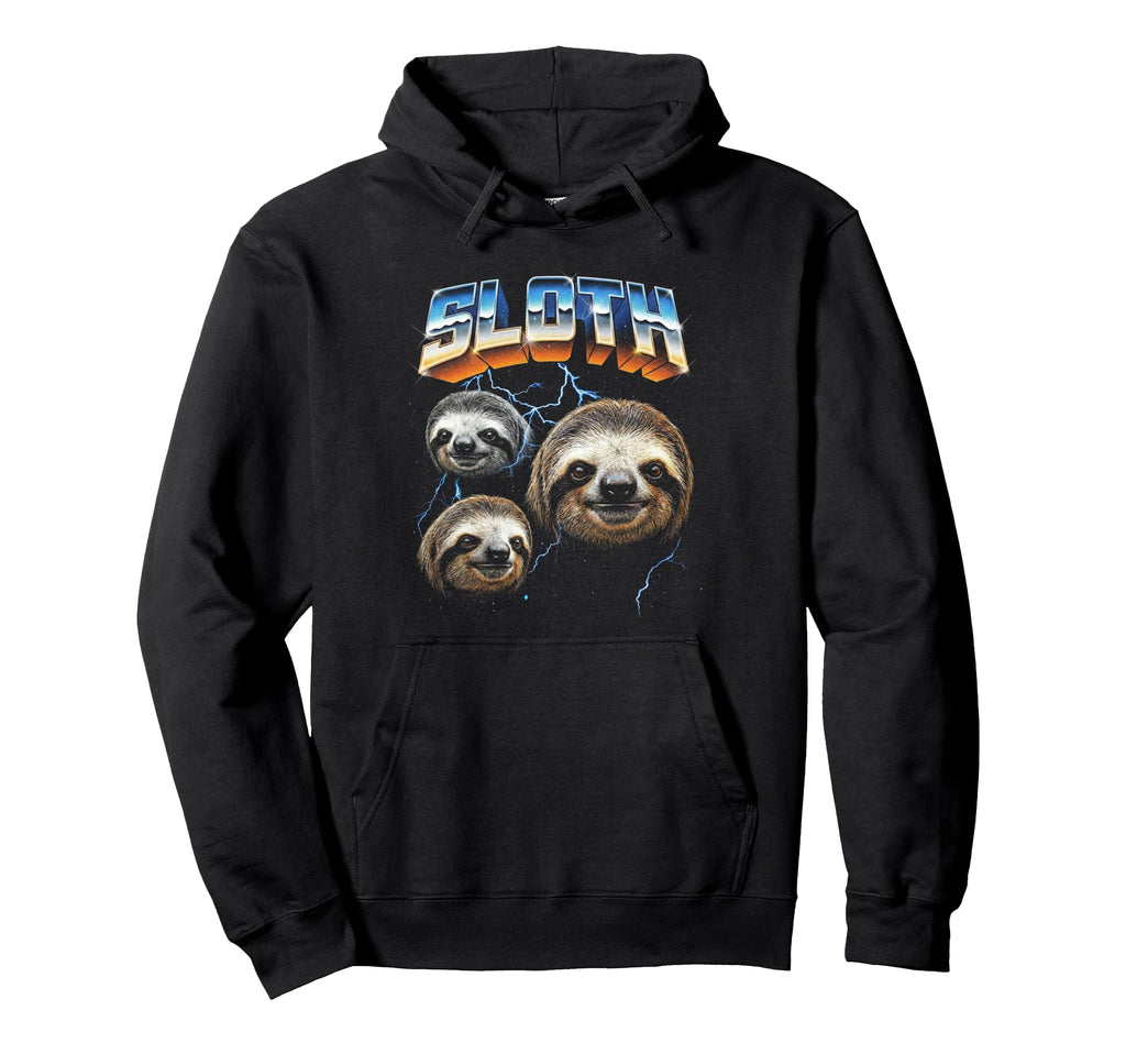 Sloth 80S Funny Sloth Animal 90S Hoodie - Novelty Apparel Unisex - T-Shirt, Sweatshirt, Hoodie