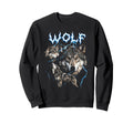 Wolf 90S Heavy Metal Wolf Animal Sweatshirt - Trendy Graphic Men Women - T-Shirt, Sweatshirt, Hoodie