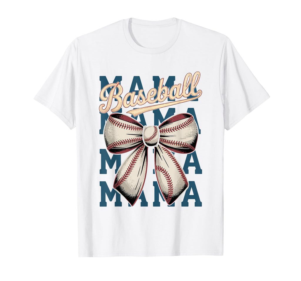 Baseball Mama Coquette Bow Game Day T-Shirt - Streetwear Style for Adults - T-Shirt, Sweatshirt, Hoodie
