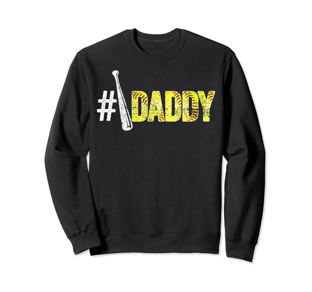 Number One Softball Dad Fathers Sweatshirt - Minimalist Print Men Women - T-Shirt, Sweatshirt, Hoodie