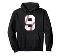 Distressed Baseball Jersey Number 9 Hoodie - Minimalist Print for Adults - T-Shirt, Sweatshirt, Hoodie