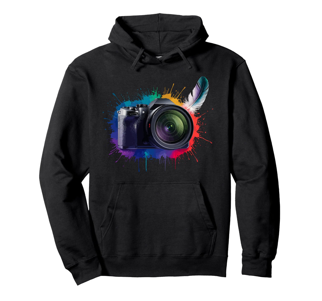 Colorful Camera Electric Photography Hoodie - Unique Graphic for Adults - T-Shirt, Sweatshirt, Hoodie