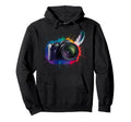 Colorful Camera Electric Photography Hoodie - Unique Graphic for Adults - T-Shirt, Sweatshirt, Hoodie