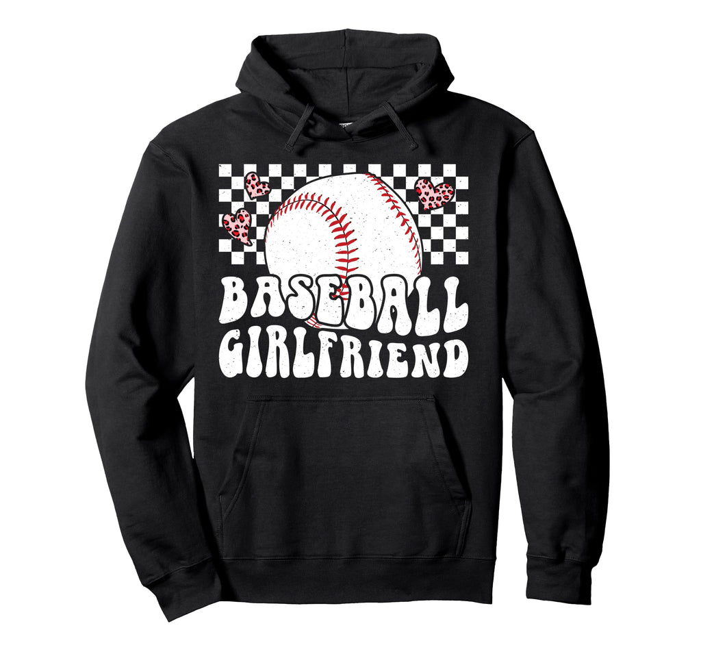 Baseball Girlfriend Groovy Baseball Players Hoodie - Unique Graphic Unisex - T-Shirt, Sweatshirt, Hoodie