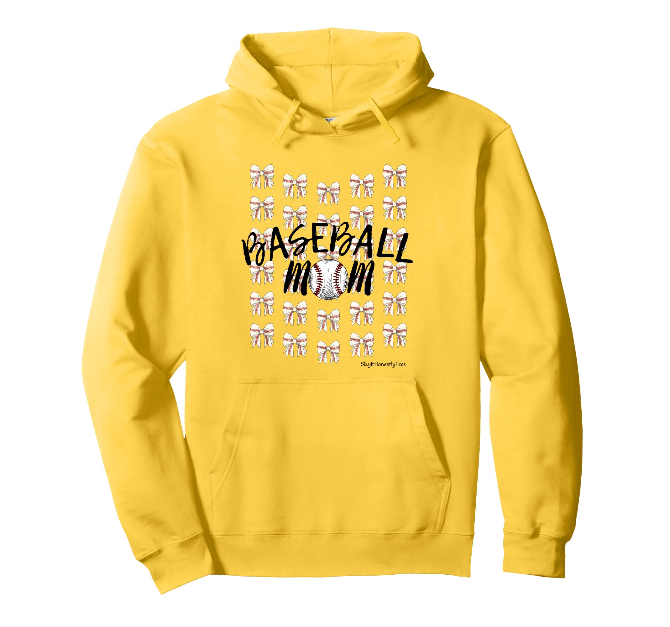 Coquette Baseball Bow Baseball Hoodie - Fun Novelty Design Men Women - T-Shirt, Sweatshirt, Hoodie