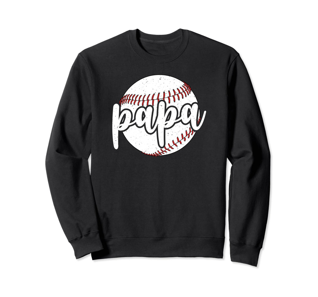 Papa Proud Baseball Papa Baseball Sweatshirt - Novelty Apparel Unisex - T-Shirt, Sweatshirt, Hoodie