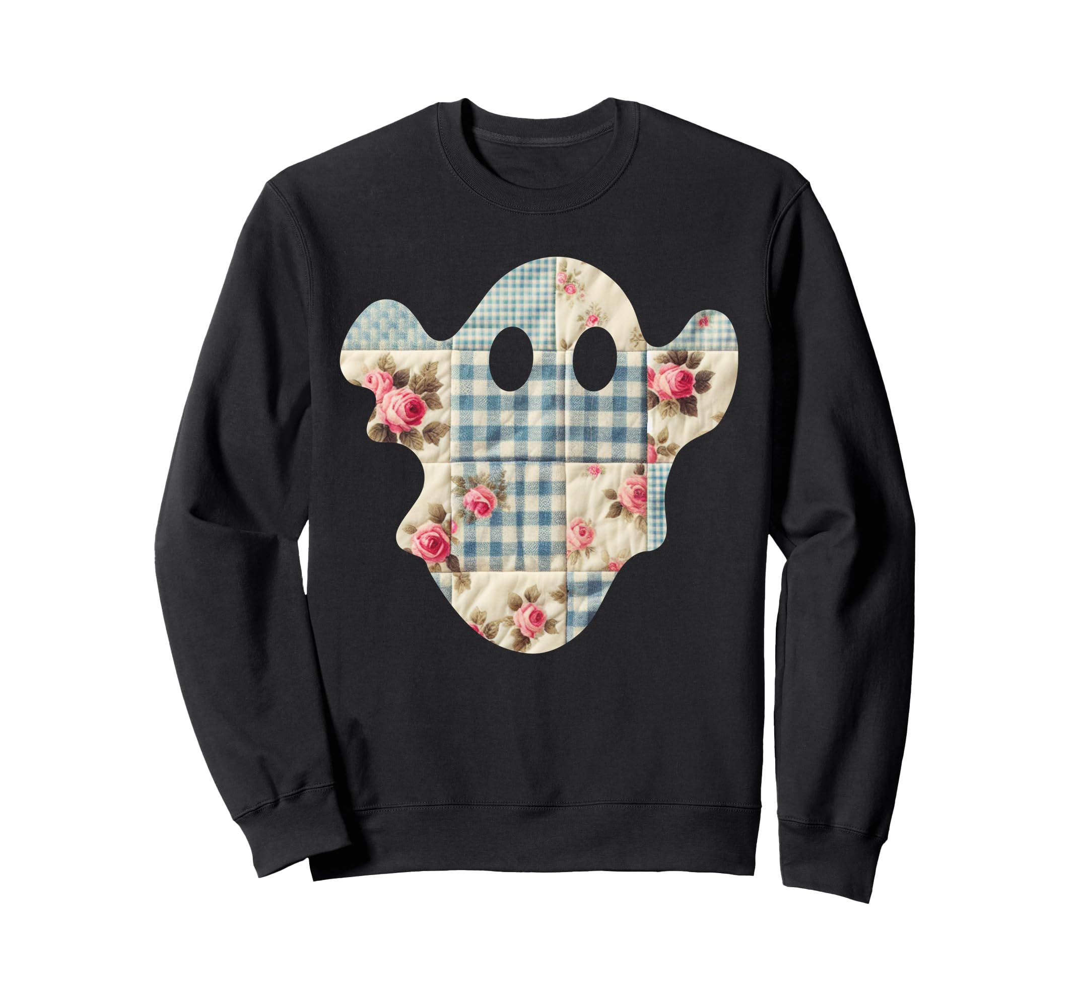 Patchwork Ghost Chic Shabby Check Sweatshirt - Trendy Graphic Men Women - T-Shirt, Sweatshirt, Hoodie