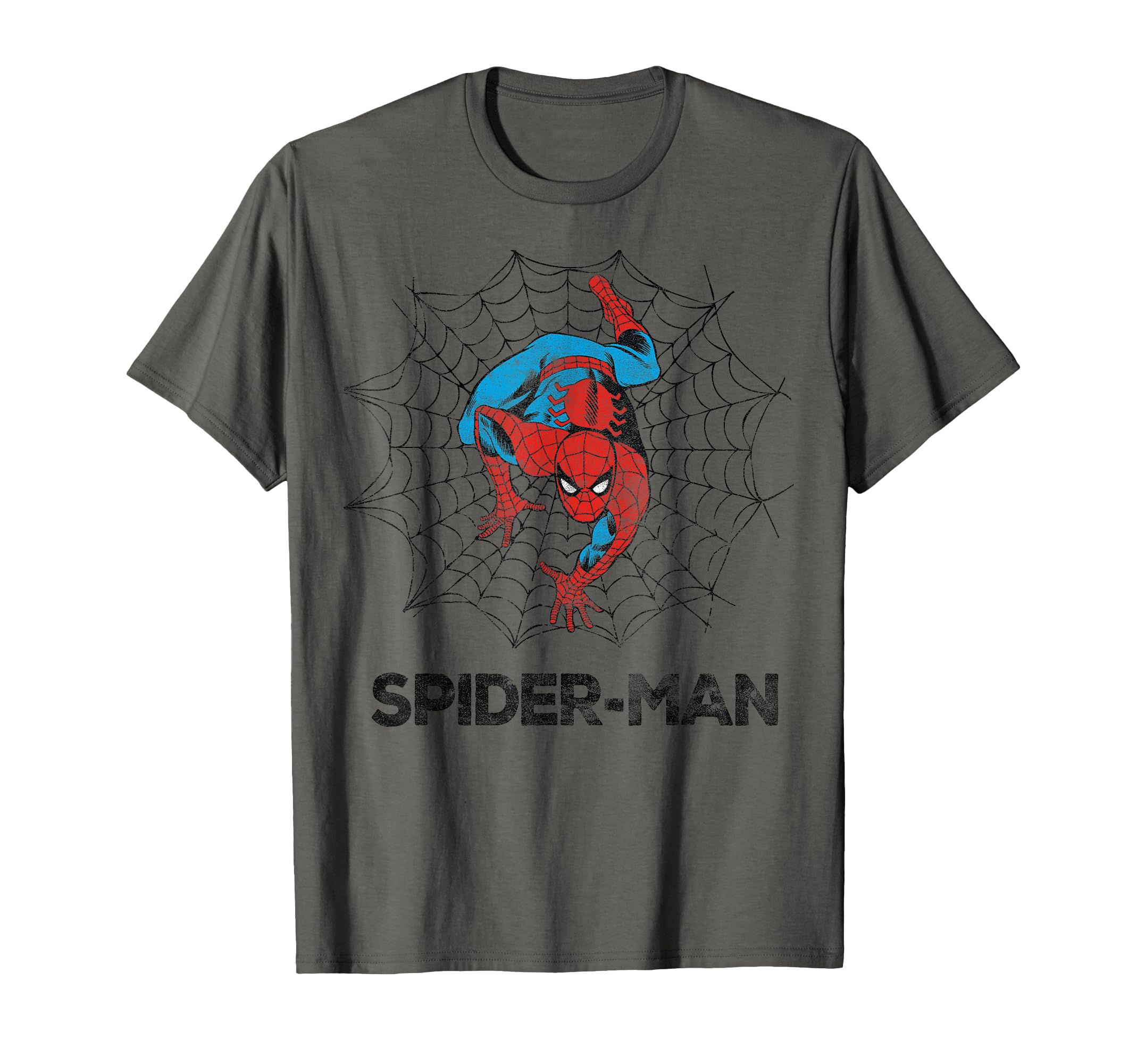 Marvel Comics Spider Distressed Web Logo T-Shirt - Graphic Print Unisex - T-Shirt, Sweatshirt, Hoodie