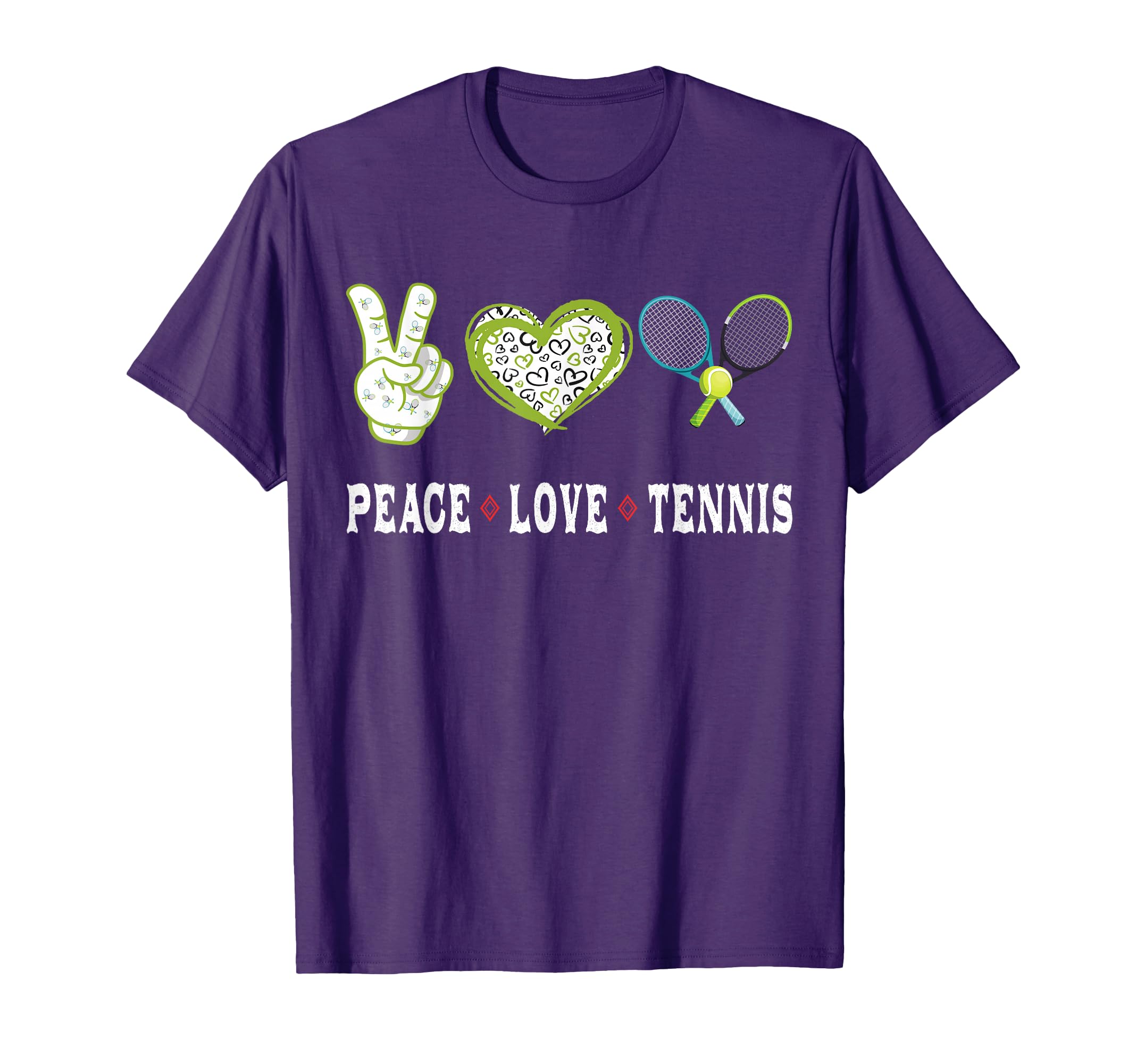 Tennis Lovers Player Fans Peace Love T-Shirt - Trendy Graphic for Adults - T-Shirt, Sweatshirt, Hoodie