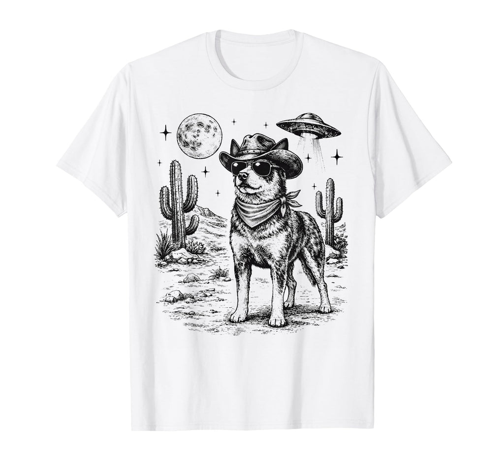 Cowboy Dog Funny Australian Cattle T-Shirt - Fun Novelty Design Men Women - T-Shirt, Sweatshirt, Hoodie