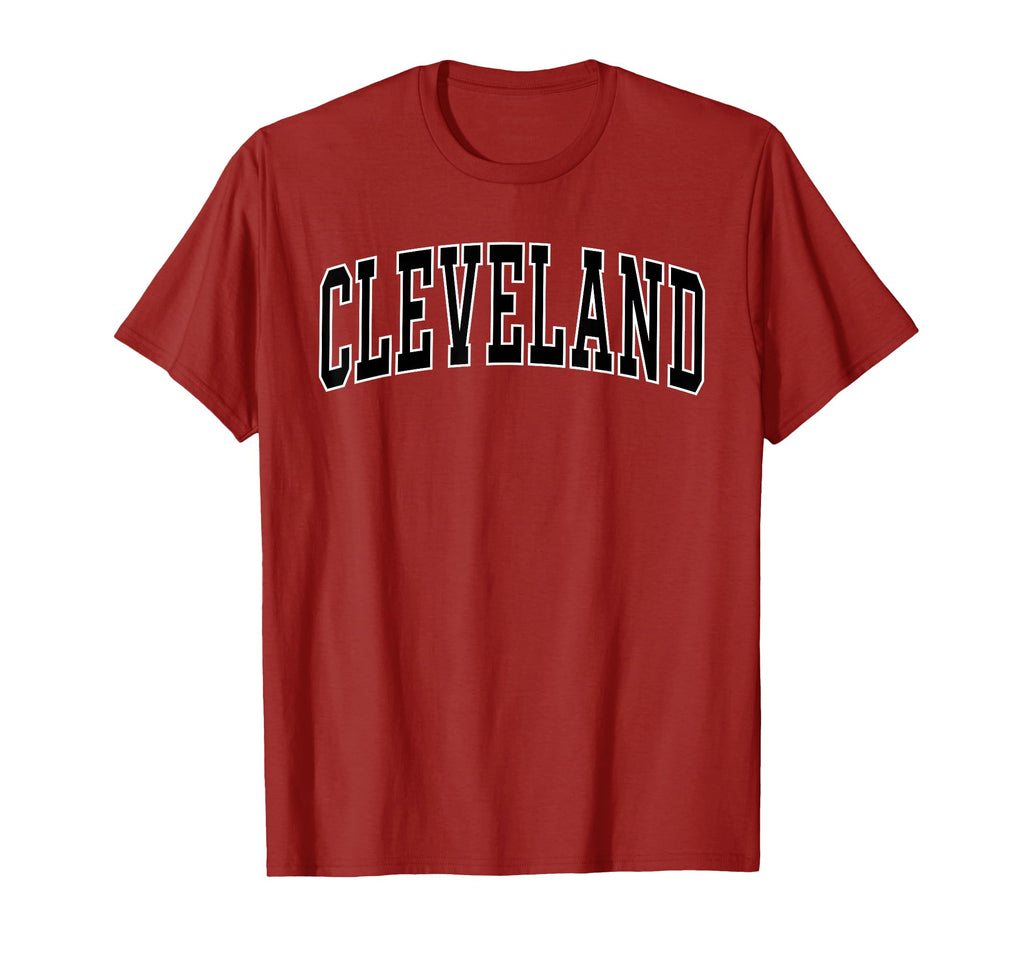 Cleveland Varsity Arched Text T-Shirt - Custom Art Print for Adults - T-Shirt, Sweatshirt, Hoodie
