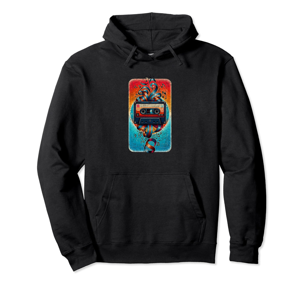 Oldschool Cassette Mixtape Hoodie - Minimalist Print Unisex - T-Shirt, Sweatshirt, Hoodie