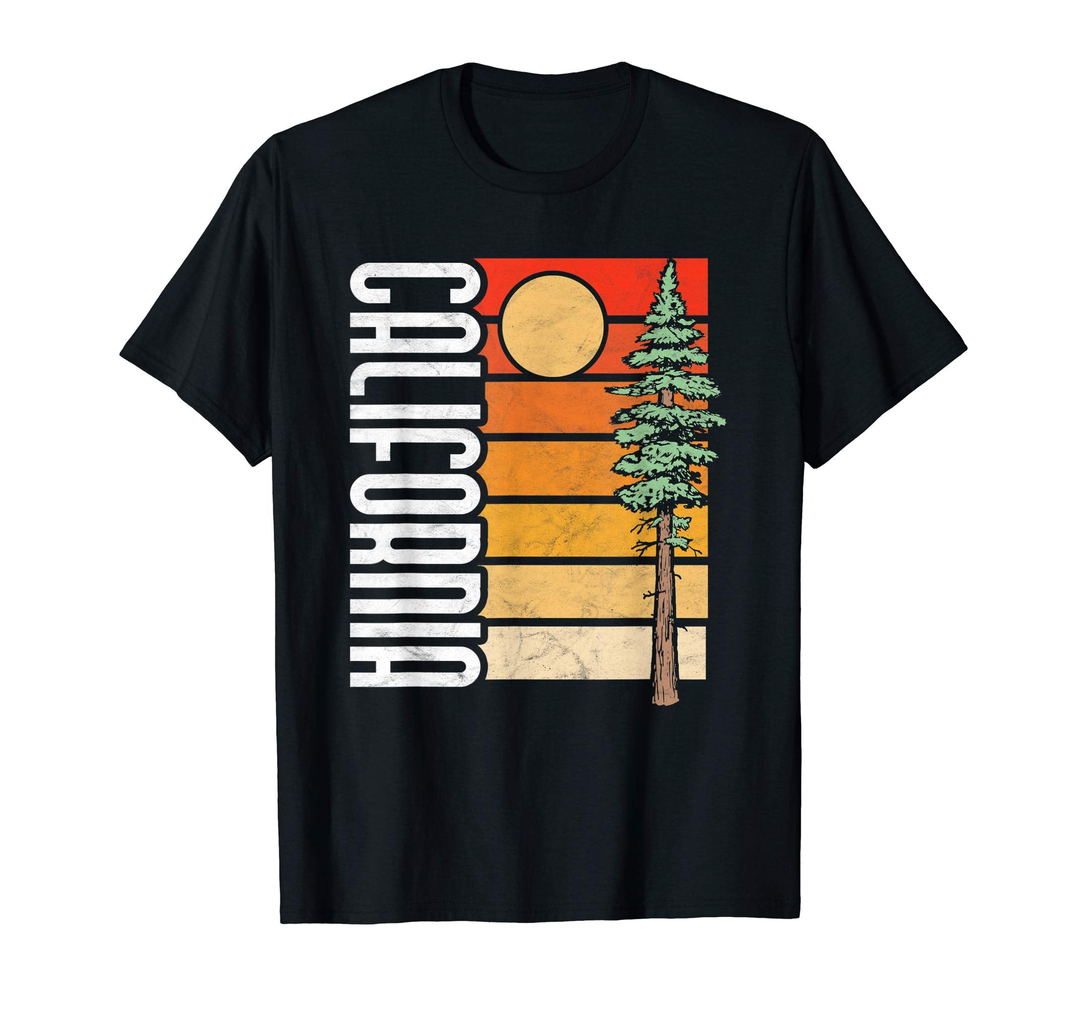 California Redwood Tree Sunset 80S T-Shirt - Aesthetic Graphic Men Women - T-Shirt, Sweatshirt, Hoodie