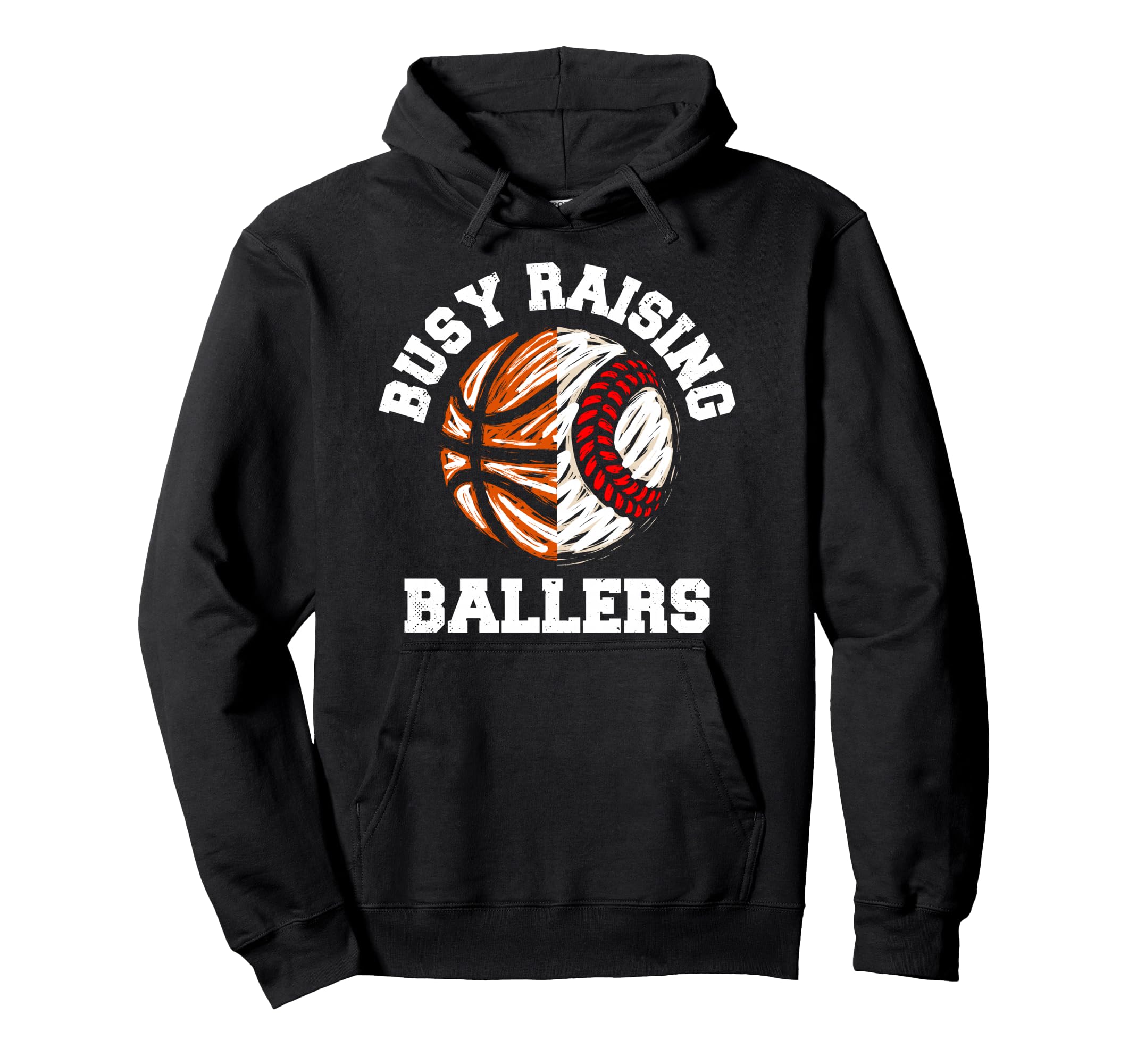 Busy Raising Ballers Funny Baseball Hoodie - Novelty Apparel Unisex - T-Shirt, Sweatshirt, Hoodie
