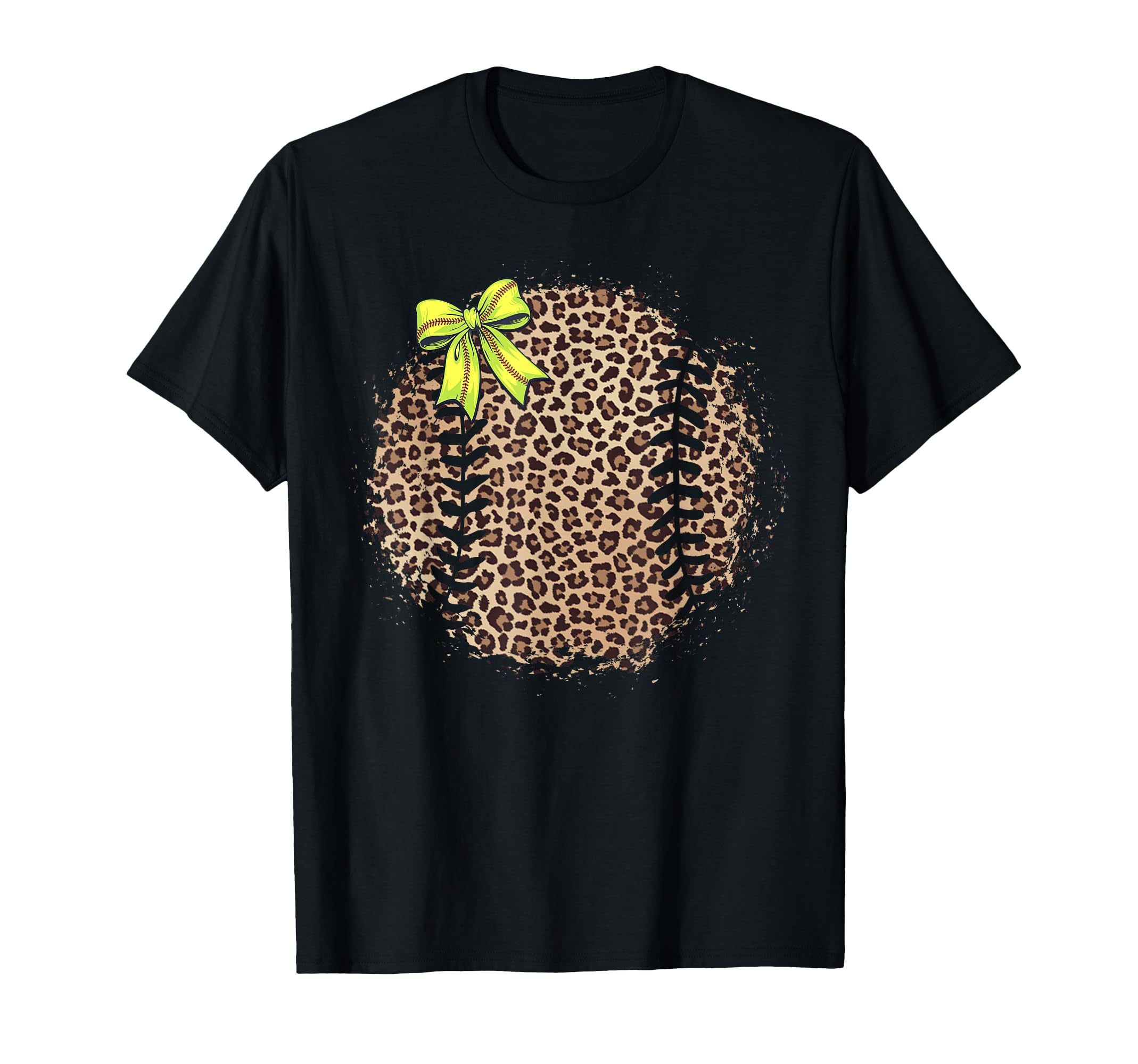 Softball Mom Leopard Coquette Bow T-Shirt - Graphic Print Men Women - T-Shirt, Sweatshirt, Hoodie