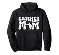 Baseball Catcher Mom Groovy Mom Hoodie - Fun Novelty Design for Adults - T-Shirt, Sweatshirt, Hoodie