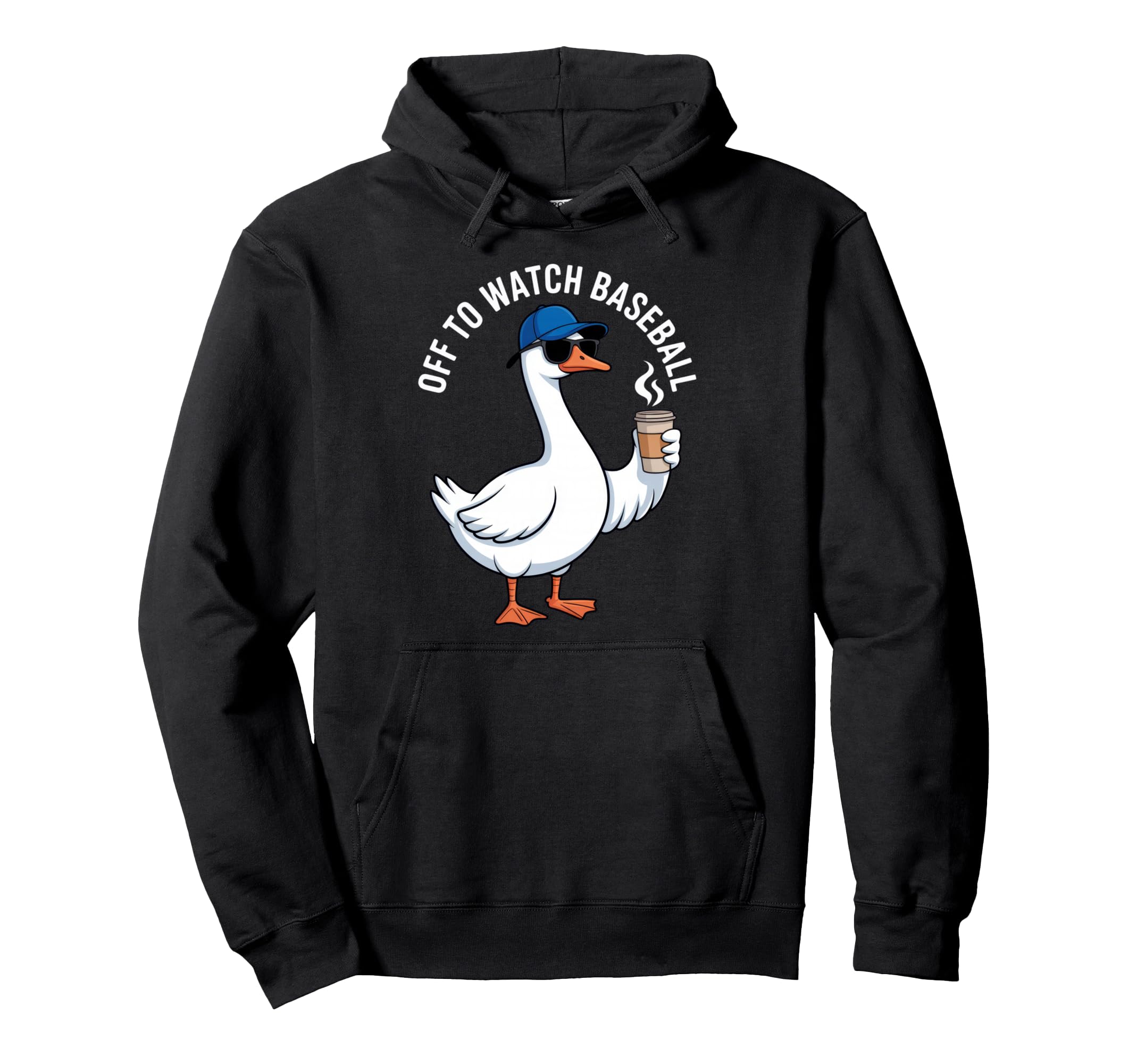 Off To Watch Baseball Funny Duck Coffee Hoodie - Unique Graphic Men Women - T-Shirt, Sweatshirt, Hoodie