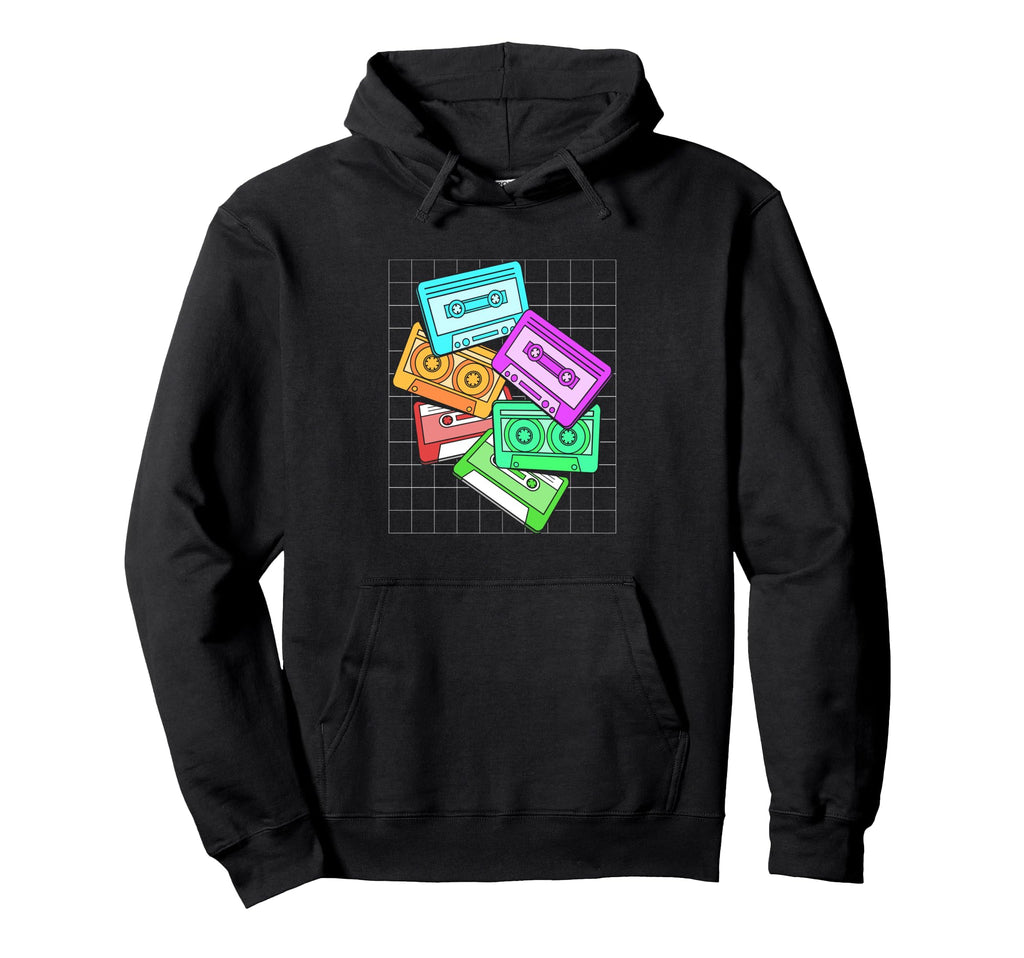 Cassette Tapes Collection Colorful Hoodie - Fun Novelty Design for Adults - T-Shirt, Sweatshirt, Hoodie