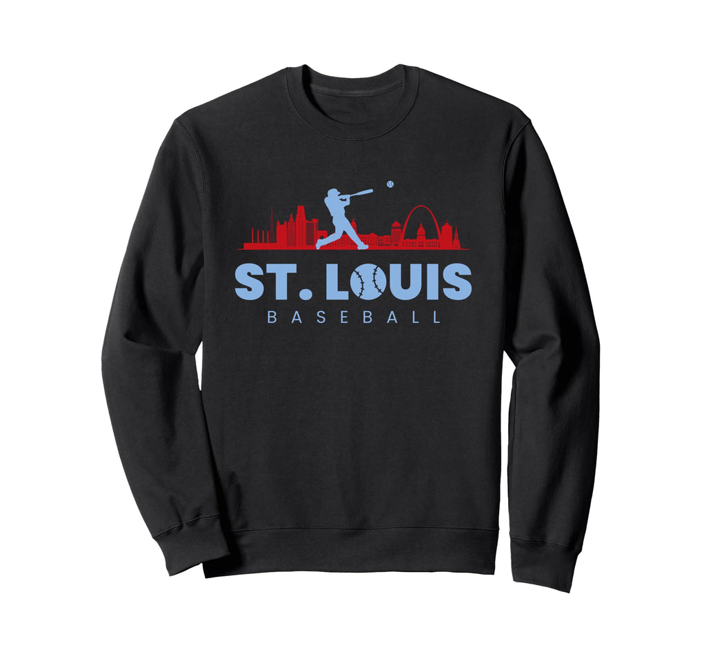 St Louis Baseball Minimalist Sweatshirt - Custom Art Print Men Women - T-Shirt, Sweatshirt, Hoodie