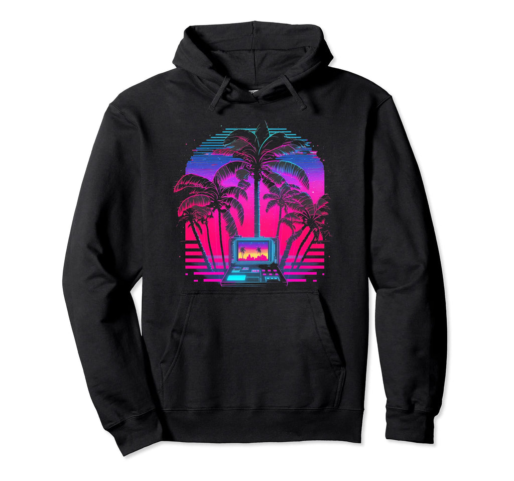 Palm Tree Vaporwave Retrowave Aesthetic Hoodie - Trendy Graphic Unisex - T-Shirt, Sweatshirt, Hoodie