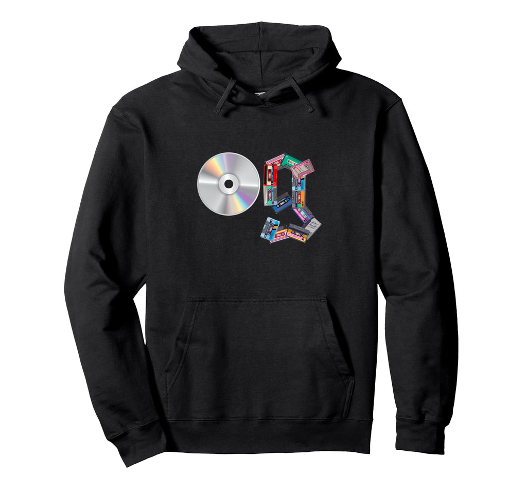 Old School Og Hip Hop Head Vinyl Cds Hoodie - Aesthetic Graphic Unisex - T-Shirt, Sweatshirt, Hoodie