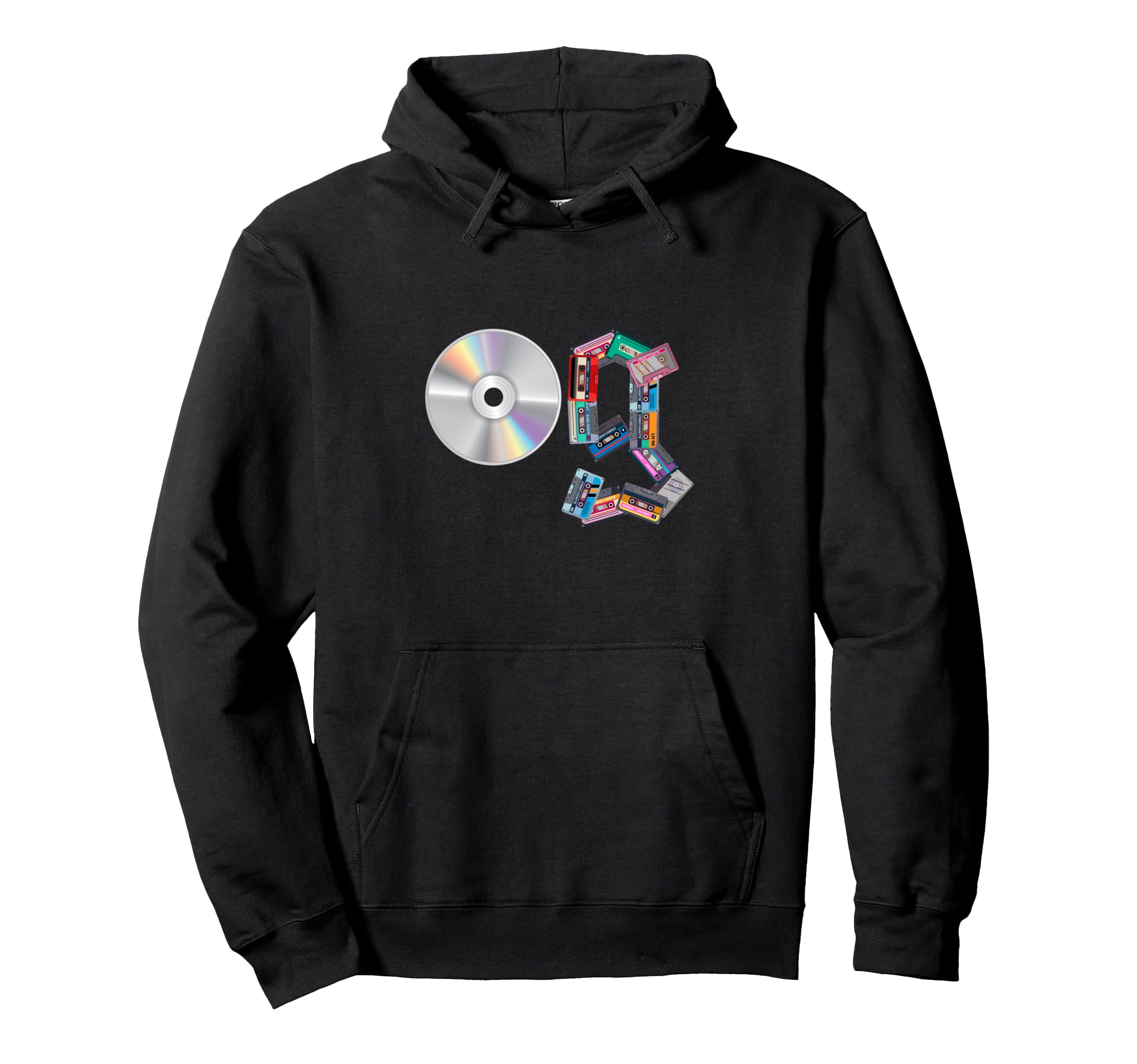 Old School Og Hip Hop Head Vinyl Cds Hoodie - Aesthetic Graphic Unisex - T-Shirt, Sweatshirt, Hoodie