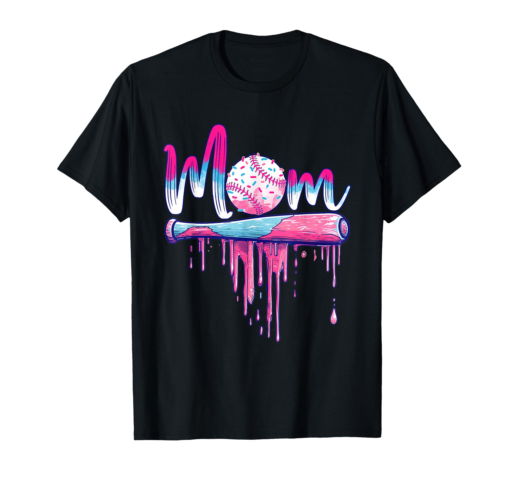 Baseball Mom Ice Cream Drip Mothers T-Shirt - Aesthetic Graphic for Adults - T-Shirt, Sweatshirt, Hoodie