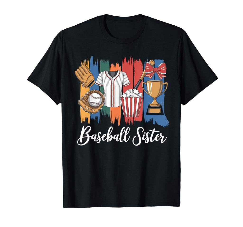Baseball Sister Coquette Bow Baseball T-Shirt - Trendy Graphic for Adults - T-Shirt, Sweatshirt, Hoodie
