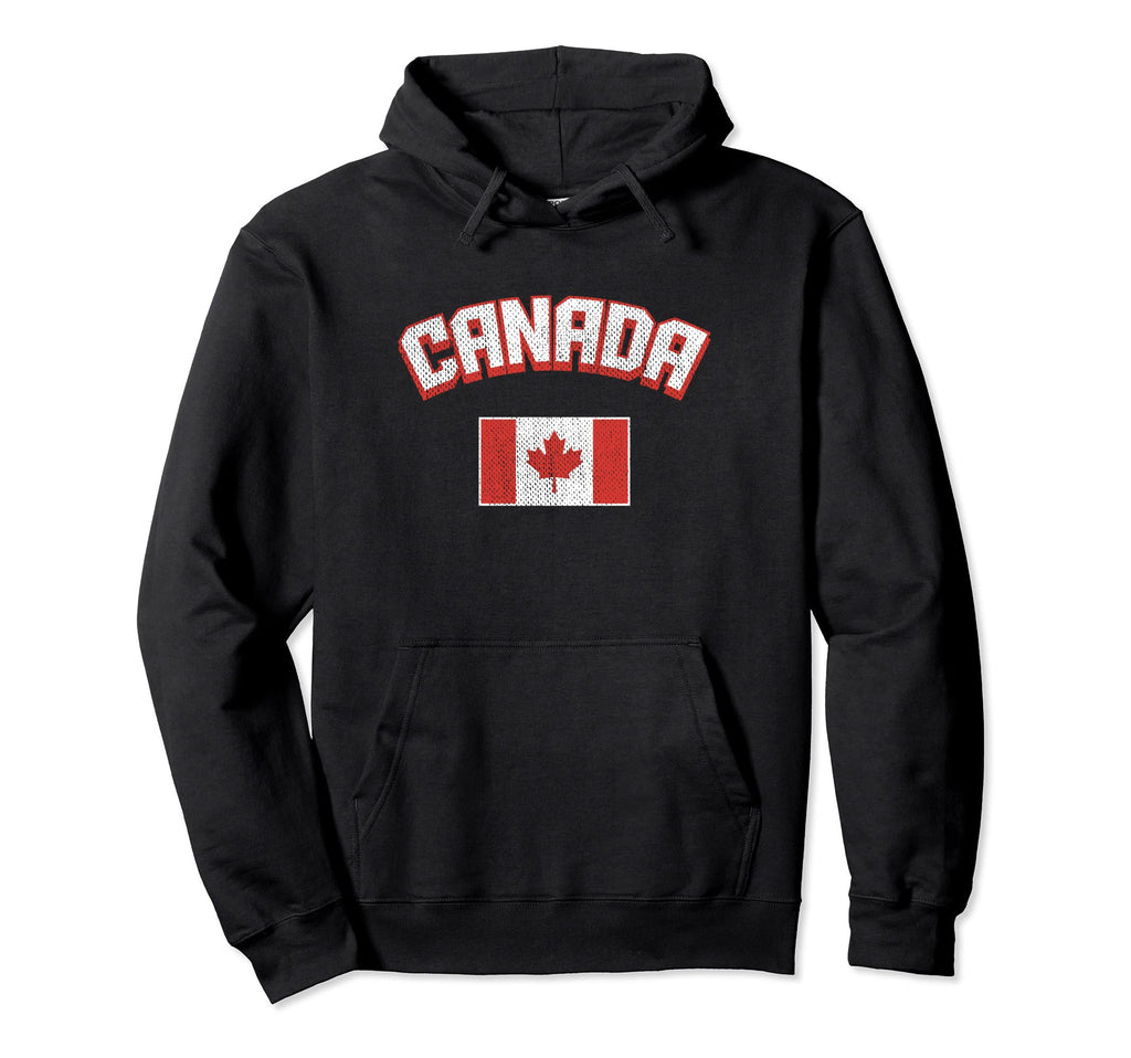 Canada Flag Distressed Country Canadian Pride Hoodie - Graphic Print Unisex - T-Shirt, Sweatshirt, Hoodie