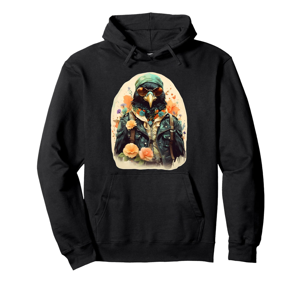 Bohemian Biker Blackbird Sunglasses Hoodie - Graphic Print for Adults - T-Shirt, Sweatshirt, Hoodie