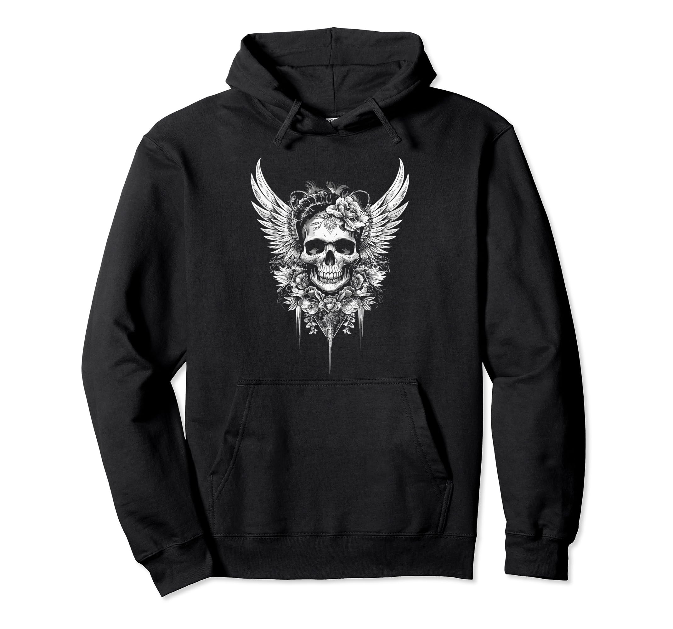 Emo Y2K Grunge Aesthetic Alt Goth Skull Hoodie - Fun Novelty Design Unisex - T-Shirt, Sweatshirt, Hoodie
