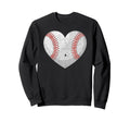 Baseball Number 0 Distressed Heart Sweatshirt - Unique Graphic Men Women - T-Shirt, Sweatshirt, Hoodie