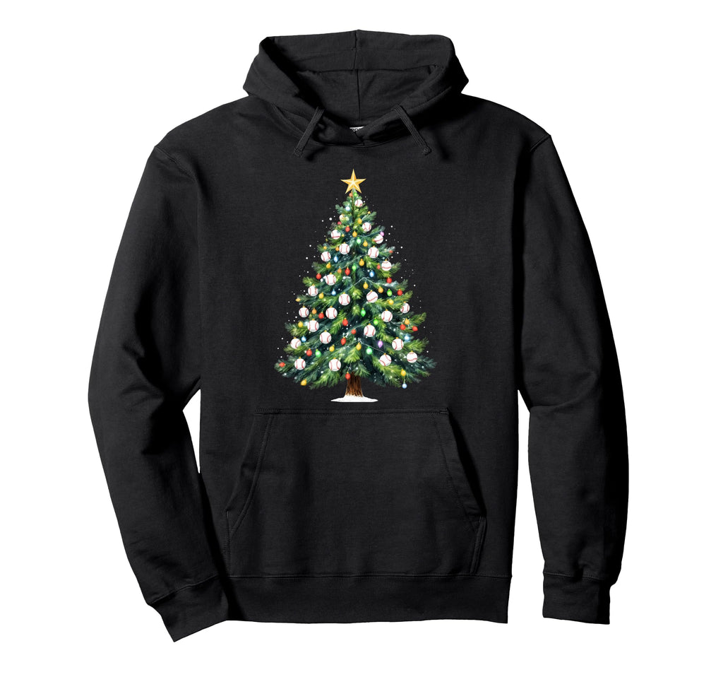 Baseball Tree Lights Funny Family Hoodie - Streetwear Style for Adults - T-Shirt, Sweatshirt, Hoodie