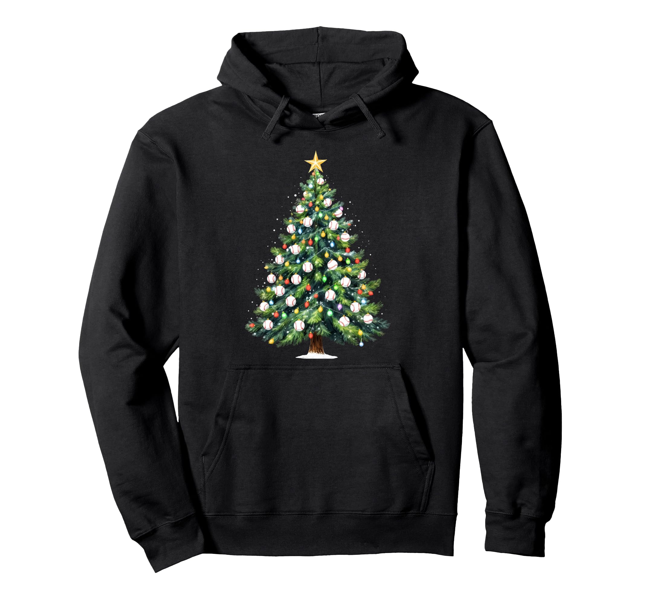 Baseball Tree Lights Funny Family Hoodie - Streetwear Style for Adults - T-Shirt, Sweatshirt, Hoodie