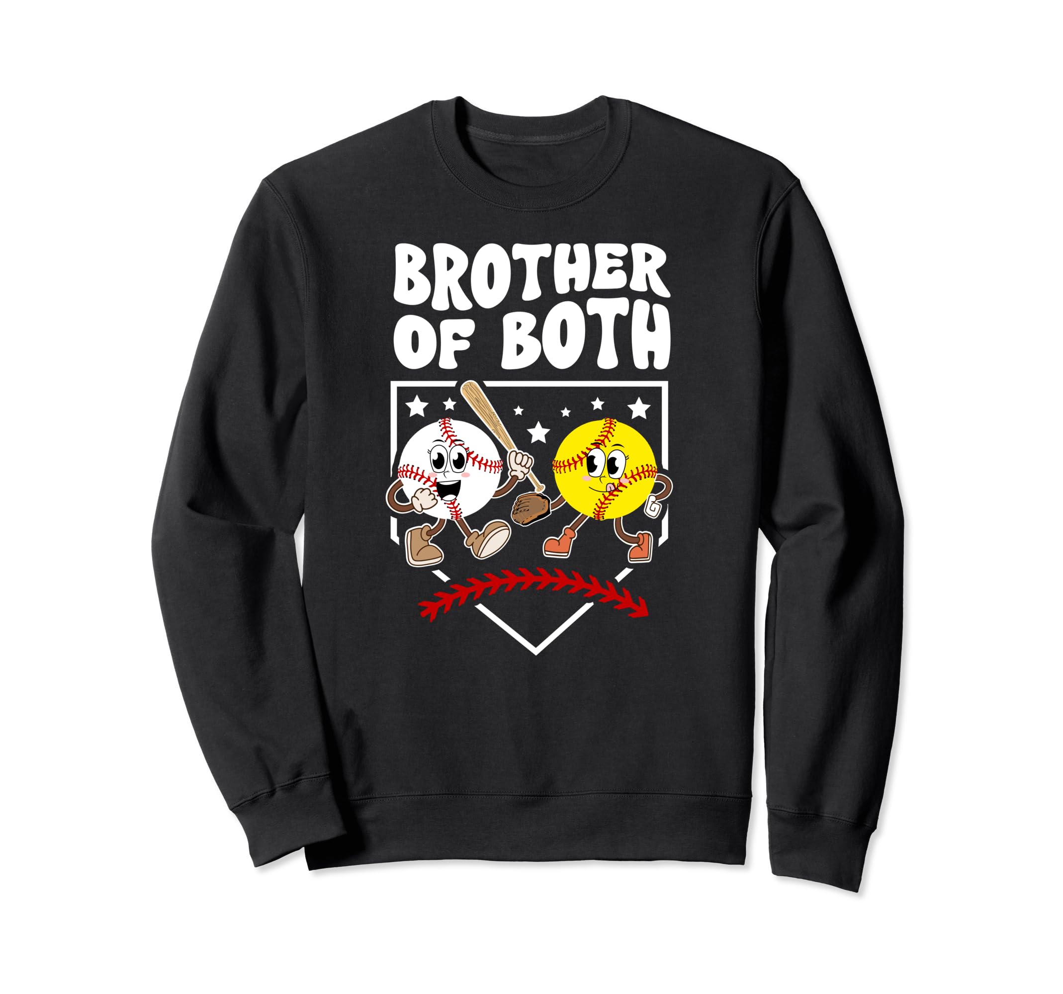Brother Both Groovy Softball Sweatshirt - Novelty Apparel Men Women - T-Shirt, Sweatshirt, Hoodie