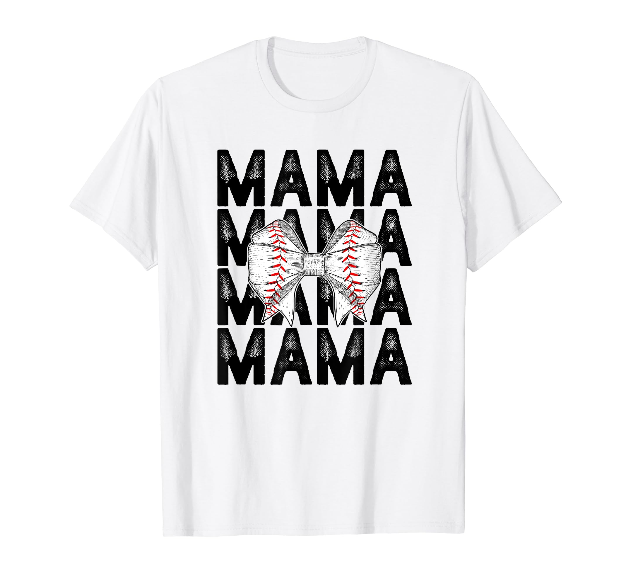 Baseball Mama Bow Tie Baseball Moms T-Shirt - Novelty Apparel for Adults - T-Shirt, Sweatshirt, Hoodie