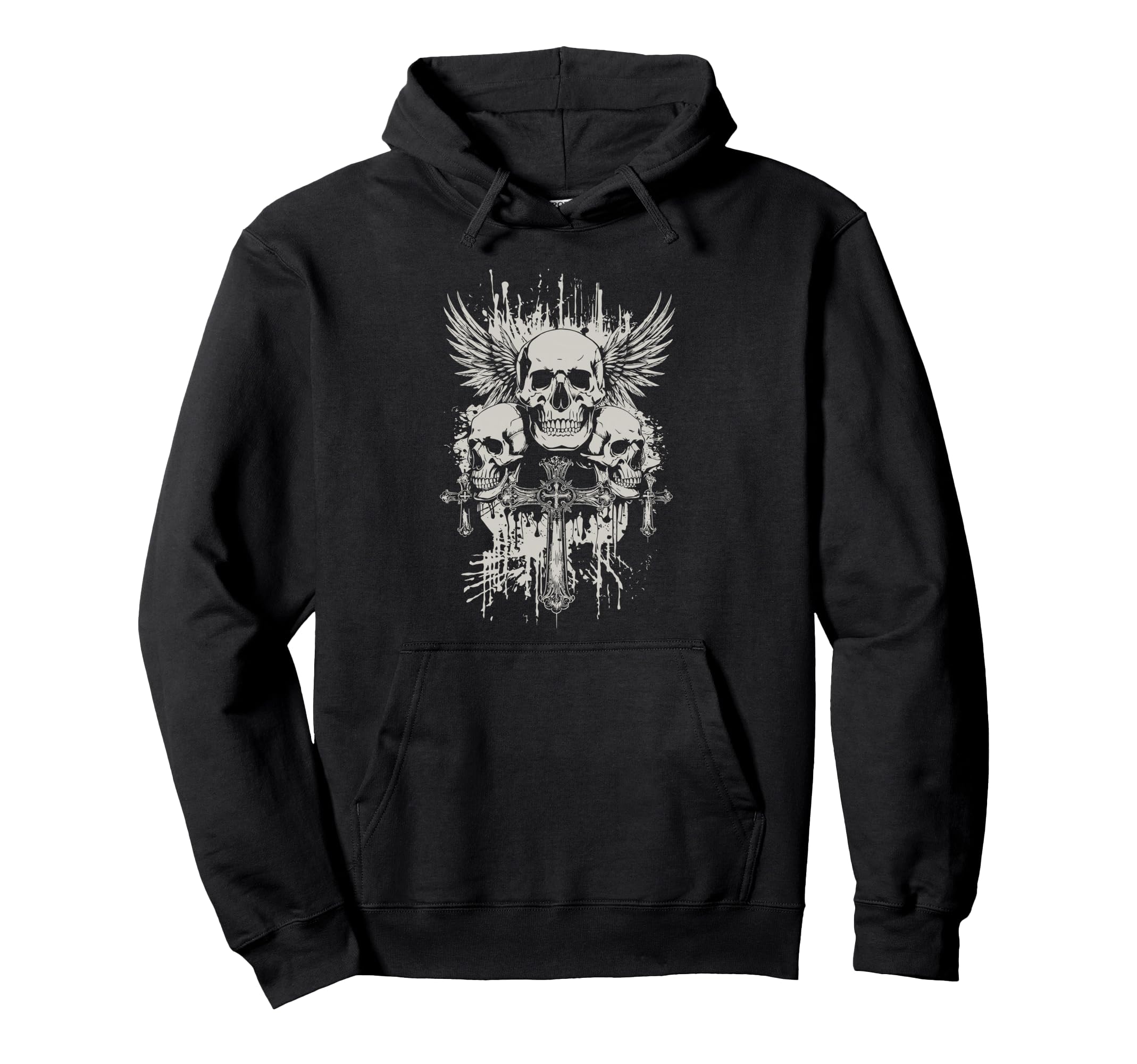Y2K Grunge Emo Aesthetic Alt Goth Skull Hoodie - Graphic Print for Adults - T-Shirt, Sweatshirt, Hoodie