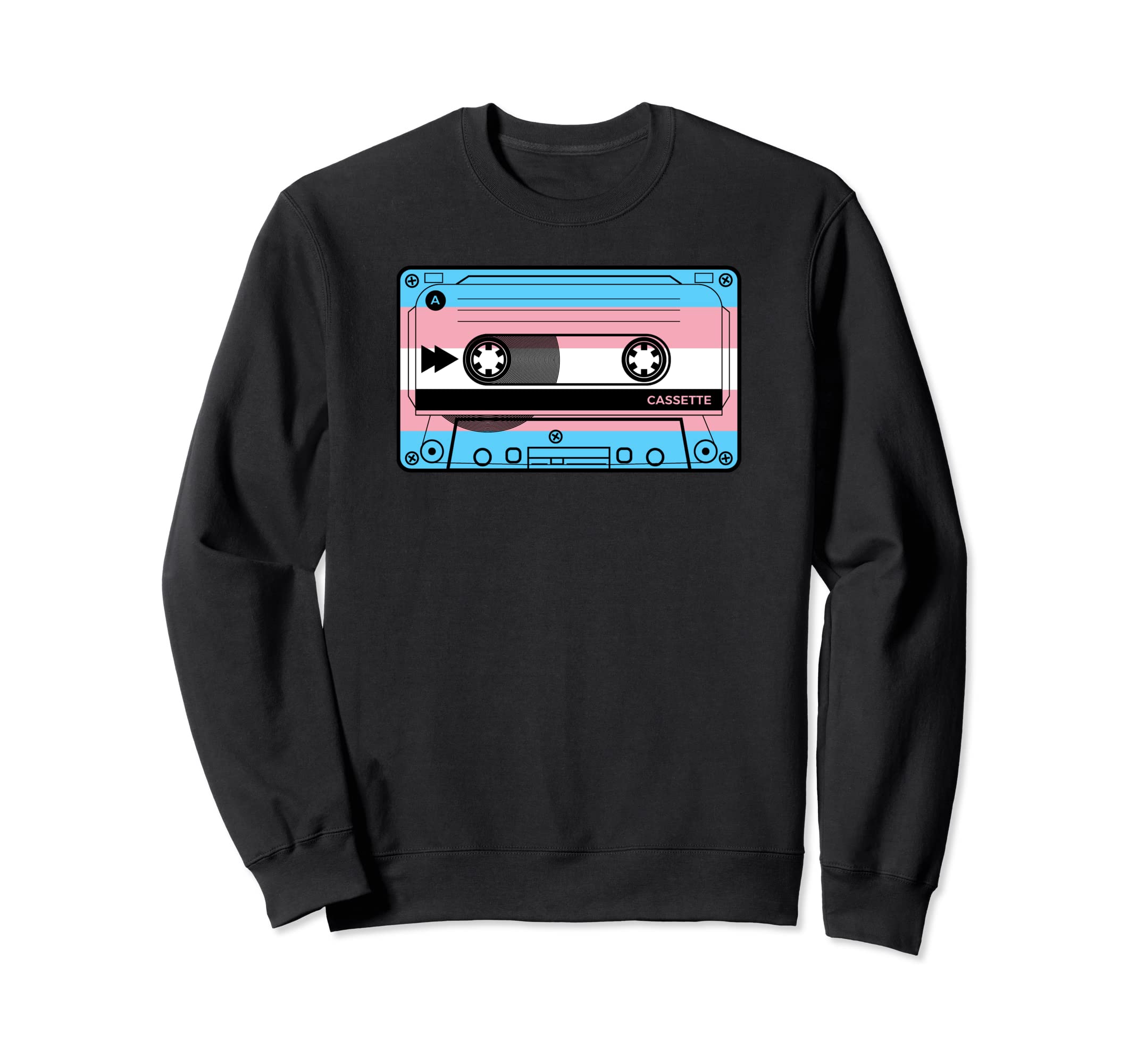 80S 90S Cassette Tape Transgender Sweatshirt - Minimalist Print for Adults - T-Shirt, Sweatshirt, Hoodie