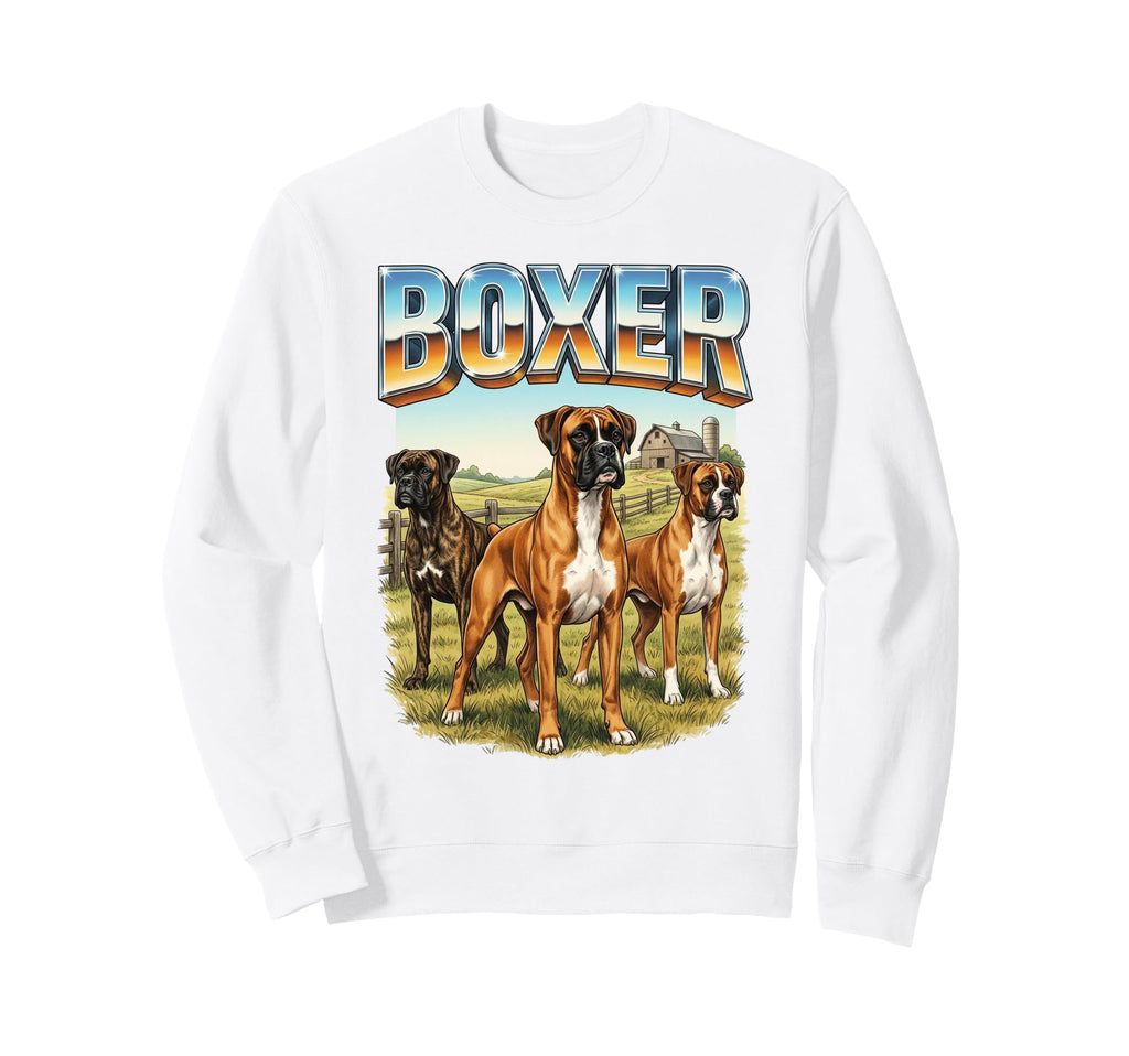 Boxer 90S Dog Lover 80S Boxer Owner Sweatshirt - Novelty Apparel Men Women - T-Shirt, Sweatshirt, Hoodie