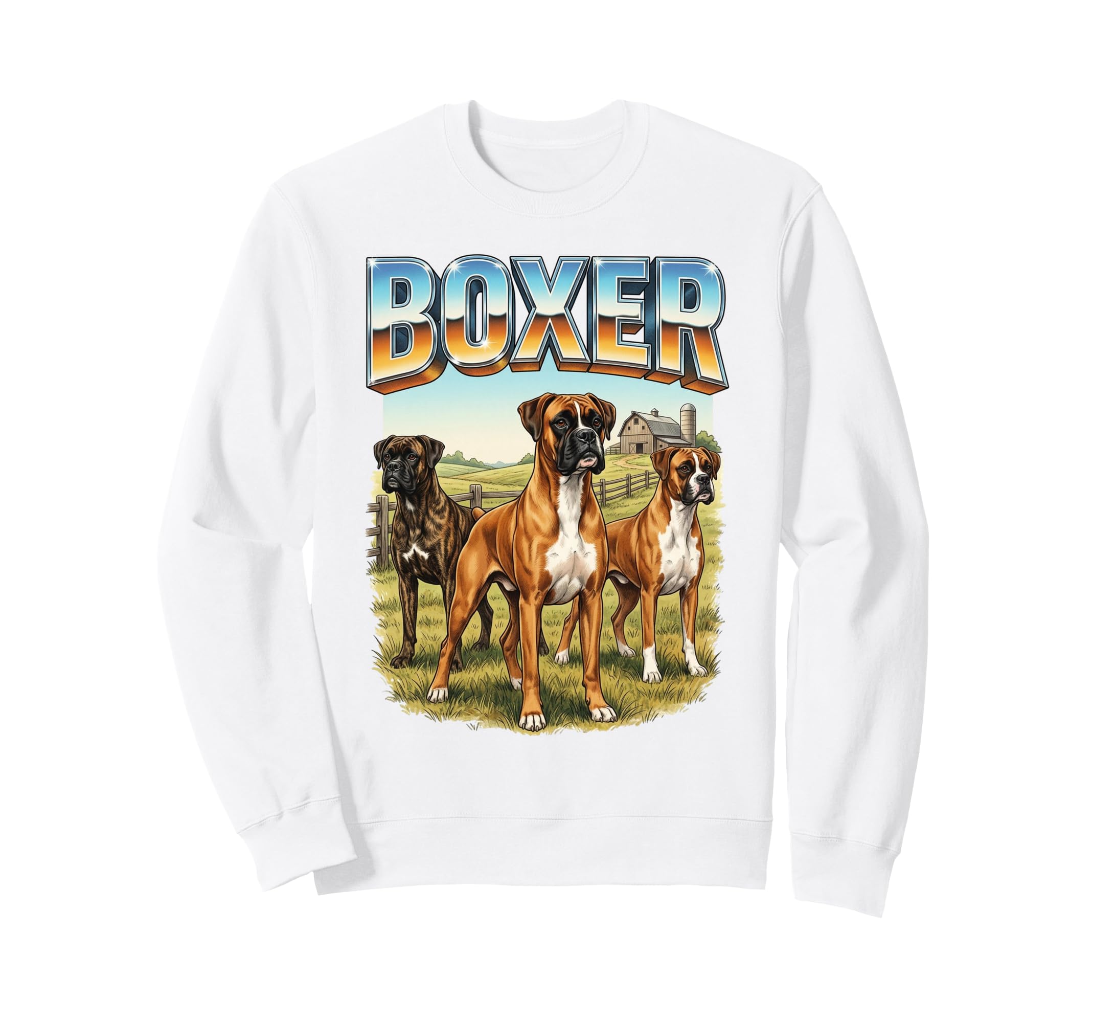 Boxer 90S Dog Lover 80S Boxer Owner Sweatshirt - Novelty Apparel Men Women - T-Shirt, Sweatshirt, Hoodie