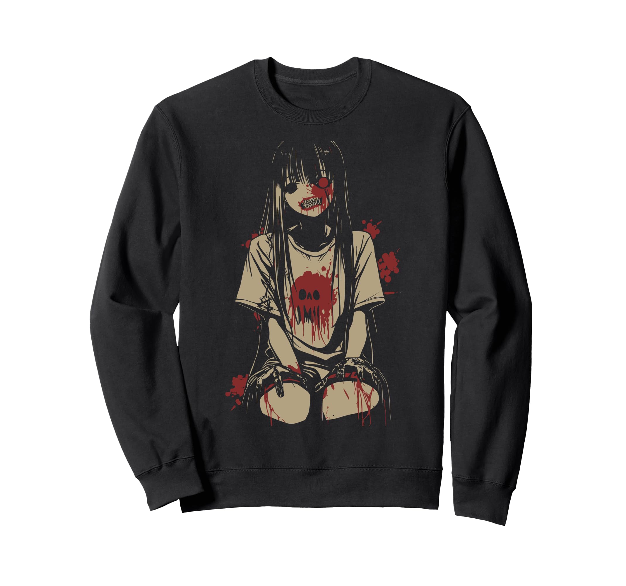 Anime Horror Aesthetic Soft Sweatshirt - Custom Art Print for Adults - T-Shirt, Sweatshirt, Hoodie