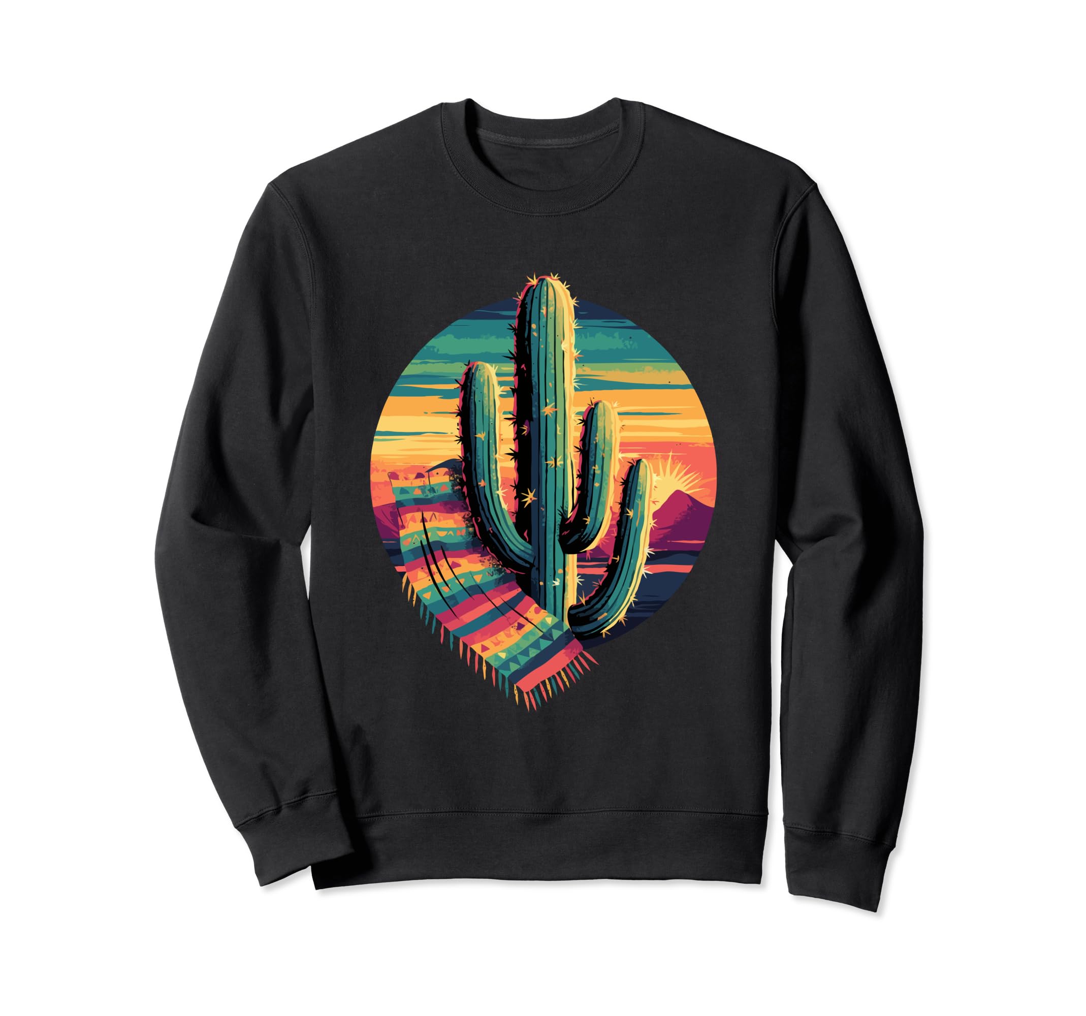 Cactus Serape Succulent Plant Cacti Sweatshirt - Trendy Graphic Unisex - T-Shirt, Sweatshirt, Hoodie