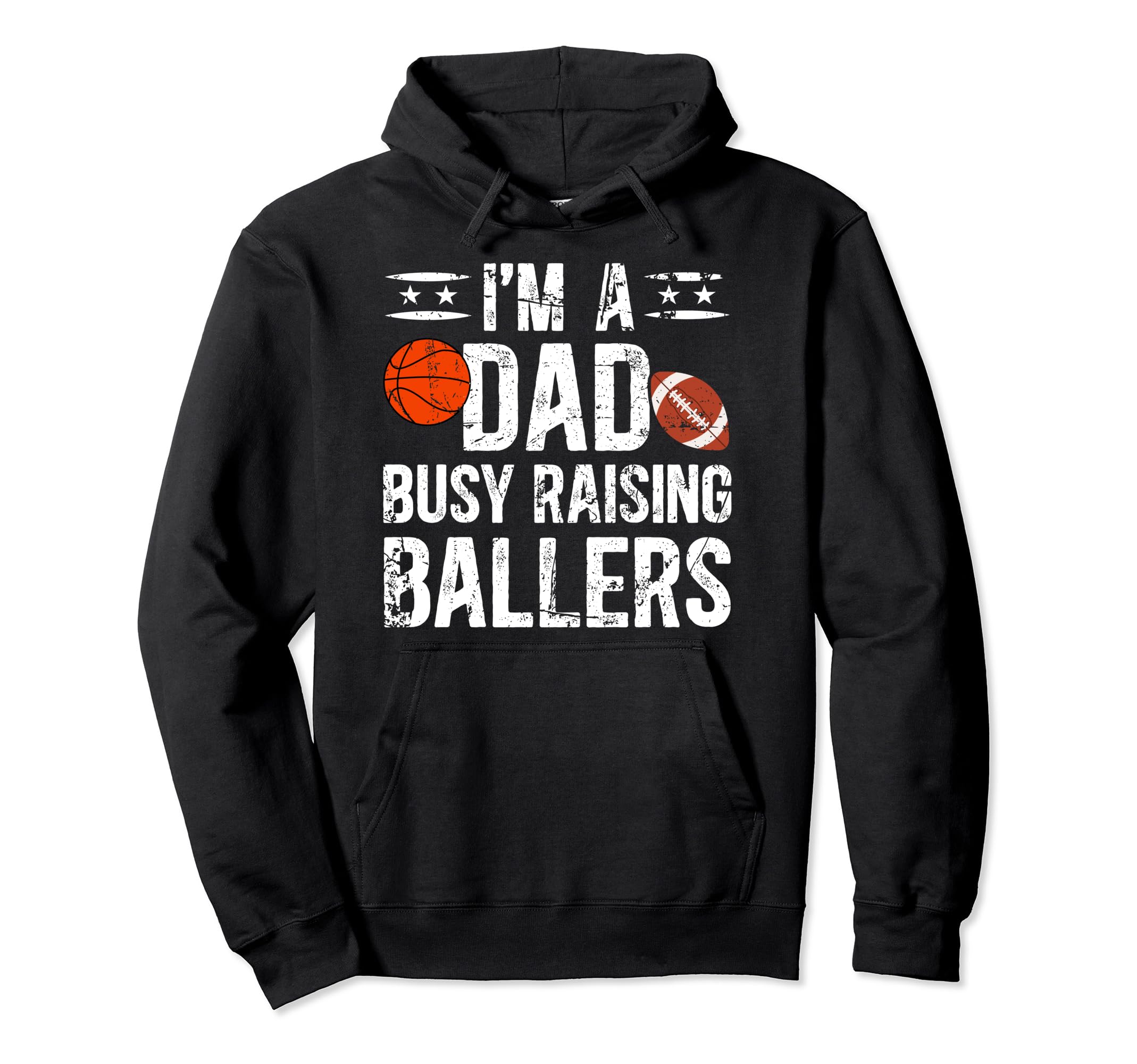 Im Dad Busy Raising Ballers Football Hoodie - Minimalist Print for Adults - T-Shirt, Sweatshirt, Hoodie