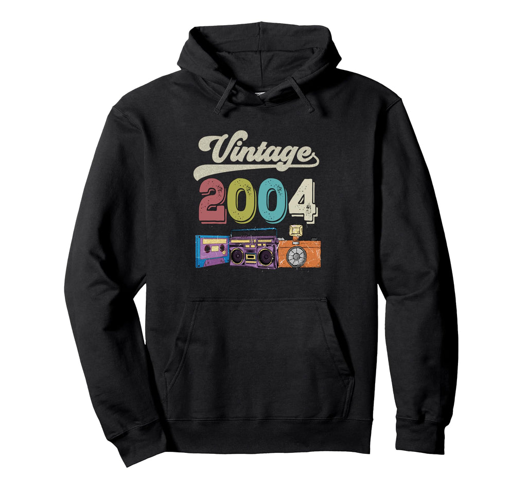 2004 Birthday Funny Old Cassette Tape Hoodie - Minimalist Print for Adults - T-Shirt, Sweatshirt, Hoodie