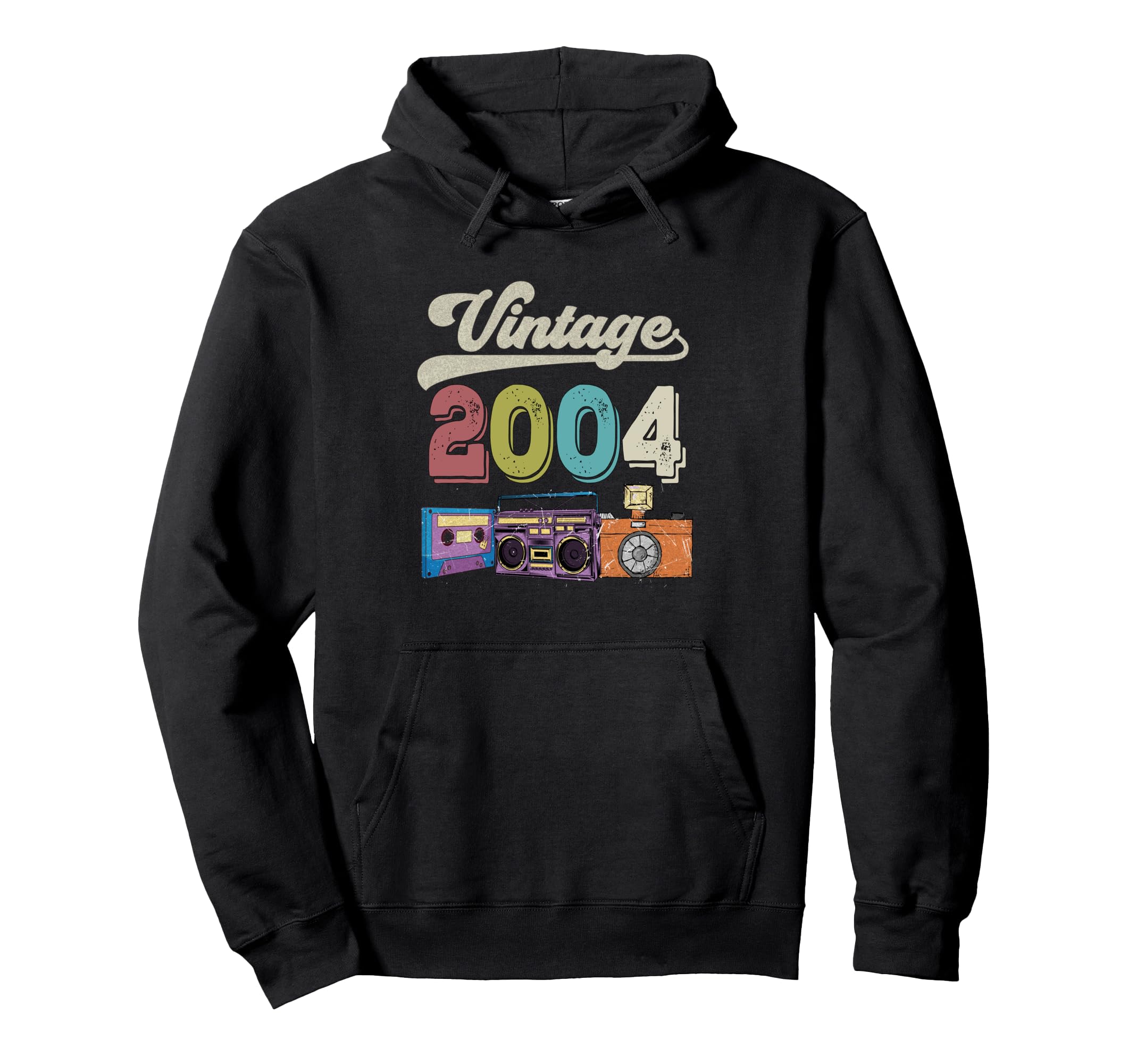 2004 Birthday Funny Old Cassette Tape Hoodie - Minimalist Print for Adults - T-Shirt, Sweatshirt, Hoodie