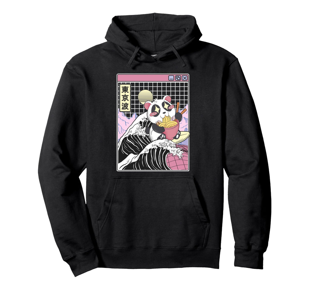 Panda Bear Ramen Japanese Wave Hoodie - Casual Everyday Wear for Adults - T-Shirt, Sweatshirt, Hoodie